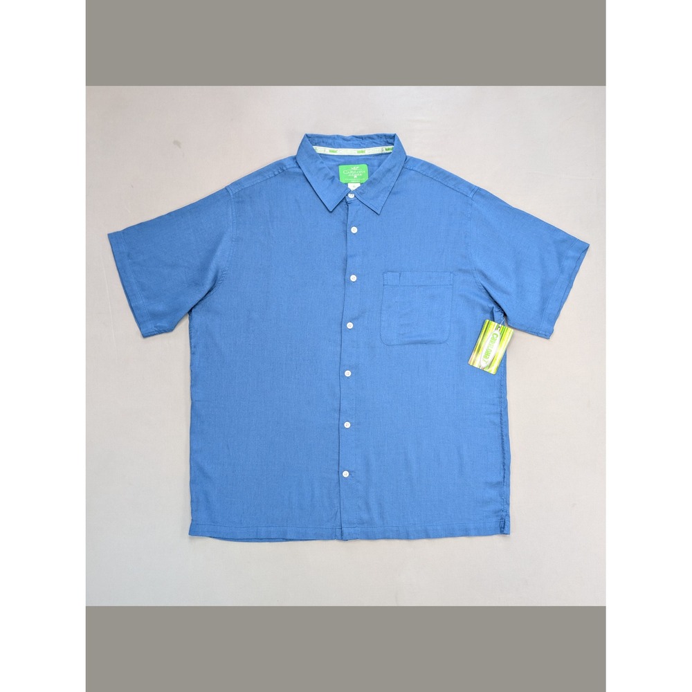NWT Cariloha Bamboo Blue Camp Shirt XL Soft Resort Casual Button Front